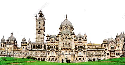 The Lukshmi Villas Palace Vadodara, India isolated on white background