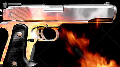 Gun on fire