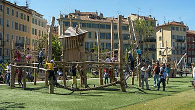 Childrens` playground Promenade du Paillon Nice