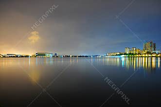 Two different sky colours at night