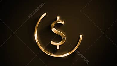 Gold Bitcoin Dollar Crypto Currency Icon Animation
