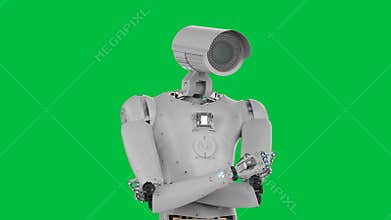 Robot security camera on green screen