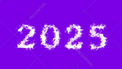 2025 cloud text effect violet isolated background
