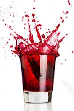 Red liquid splash