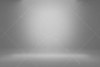 Blank gray gradient background with product display. White backdrop or empty studio with room floor. Abstract background texture