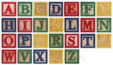 Wooden alphabet blocks