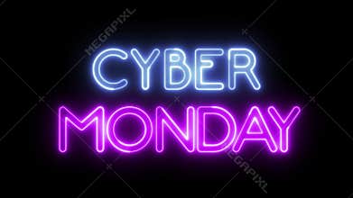 `CYBER MONDAY` neon text
