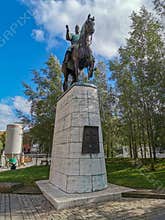 Statue of King Christian X in Aarhus, Denmark