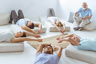 Group of young people releasing emotions