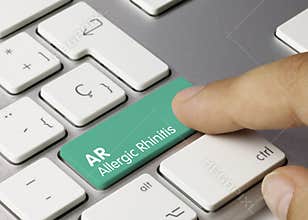 AR Allergic rhinitis - Inscription on Green Keyboard Key
