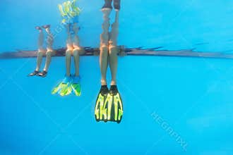 Swimmers legs in fins