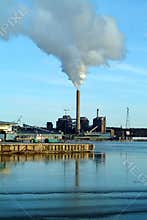 Power plant polluting