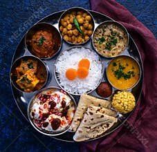 Indian vegetarian thali - Punjabi main course