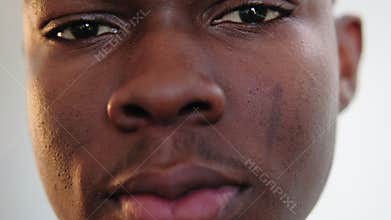 African man face black lives matter confident eyes