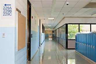 School hallway lockers