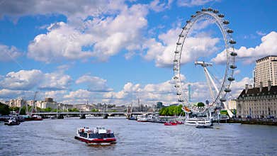 London Eye and Thames River.