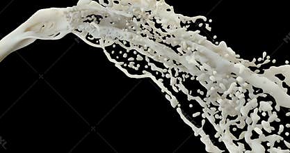 Milk pouring realistic animation