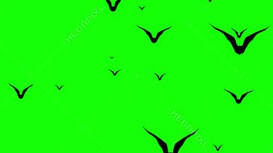 A swarm of spooky halloween bats flying around screen.