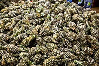 Pineapples at Outdoor Market in Ghana
