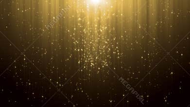 Abstract particle award with glitter effect on dark background