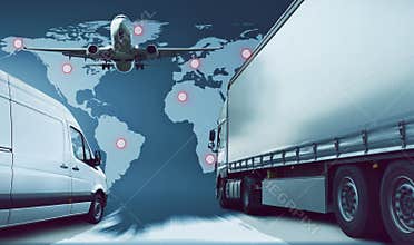Transportation  Airplane Truck Delivery import export