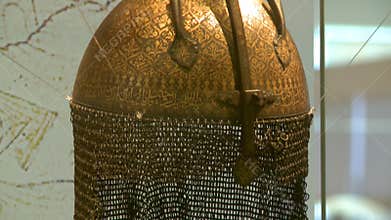 Egg Shaped Brass Artifact With Chainmail
