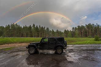 jeep Wrangler jk on the road