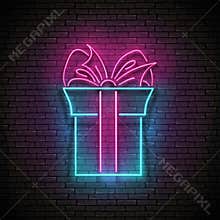 Vintage Glow Signboard with Gift and Bow