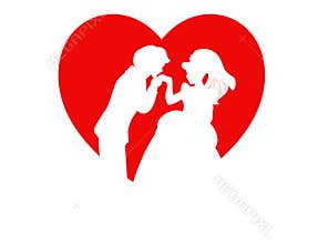 Wedding illustration symbol on white background.