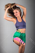Portrait of a young athletic girl, alternative kinesitherapy