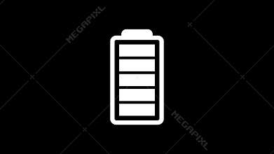 Battery icon charging on background, 4k