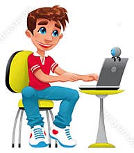 Boy and computer.