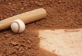 Baseball & Bat close up