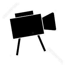 Glyph video camera Icon. Recorder symbol. Web button