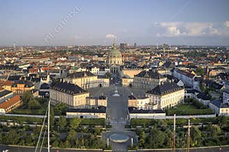 Aerial view of Amalienborg Castle, Denmark