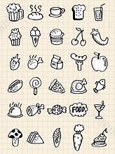 Doodle food drink,hand draw