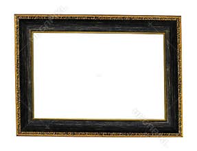 Old black wooden frame
