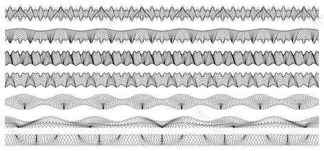 Set of guilloche borders