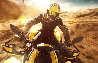 ATV Driver on full speed