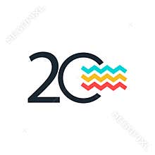 20 Years Anniversary Celebration Vector Template Design Illustration
