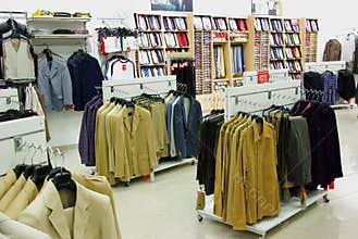 Men clothes in shop
