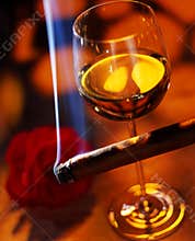Wine with cigar