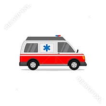 ambulance vector design in white and red