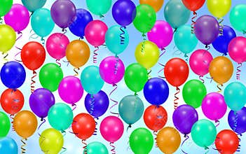 Colorful party balloons background