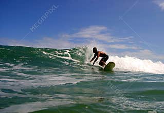Costa Rica Surfer Surfing at Puerto Viejo