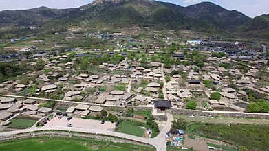 Aerial View of Nakan Eupseong Fortress, Suncheon, Jeonnam, South Korea, Asia