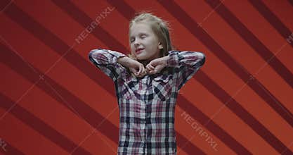 Child actress acting last scene during film shooting