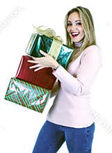 Young Lady With Gifts (Christmas / Birthday)