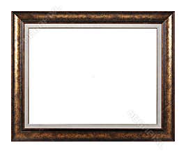 Isolated Photo Frame, Golden Antique Photo Frame, Vintage Border