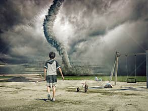 Boy and tornado
